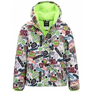 Amazon Essentials Star Wars Kids L Puffer Fleece Lined White Multi Print Hooded